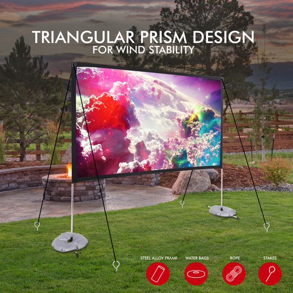 Pyle 100'''' Portable Outdoor Projection Screen Lightweight Viewing